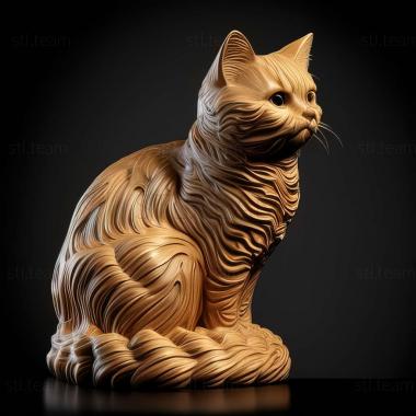 3D model American Bobtail cat (STL)